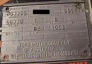 Ford Australia Vin Decoder Chart